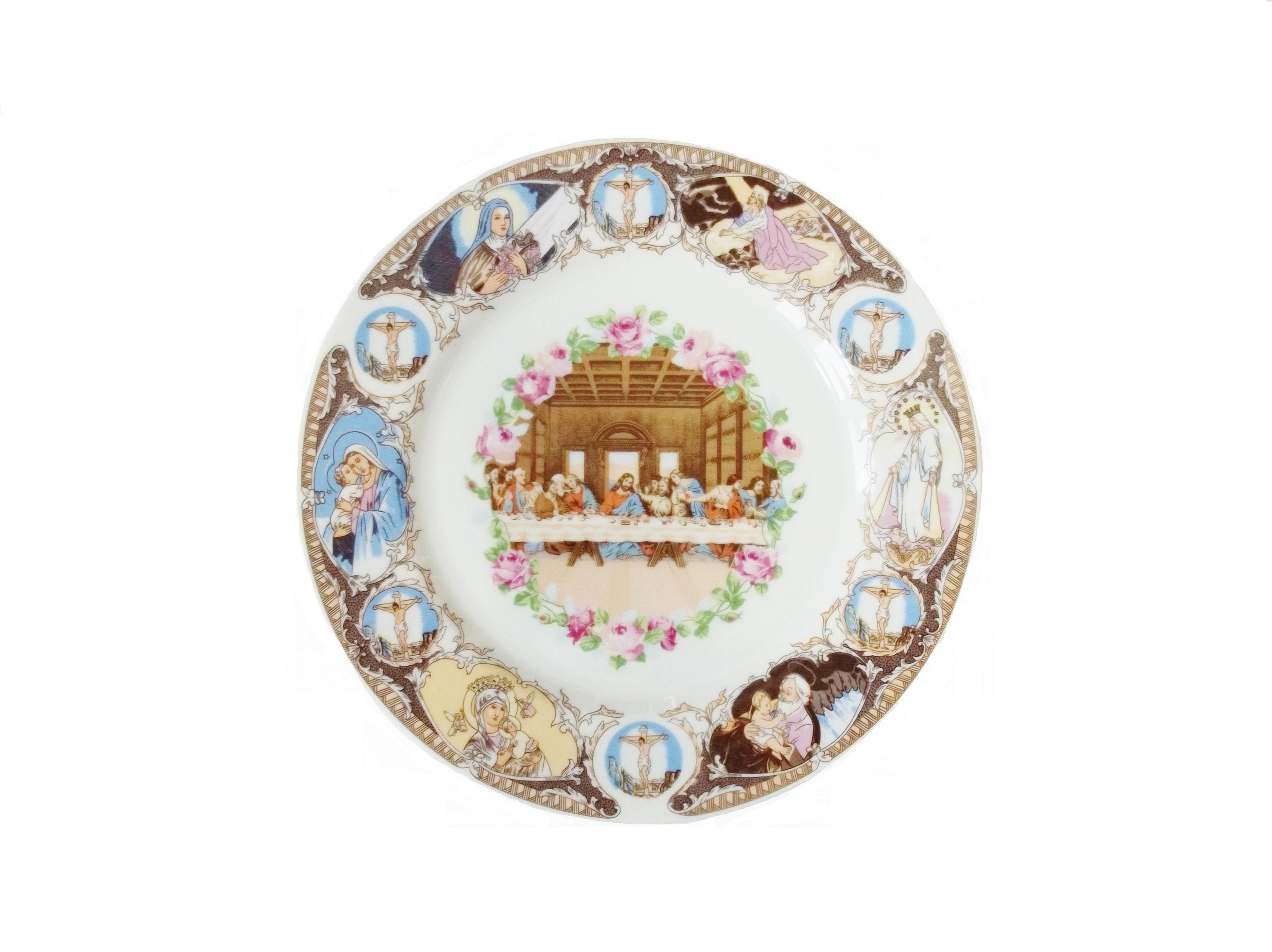 Religious Gift Decorative Plate Christian Decor Vintage Etsy
