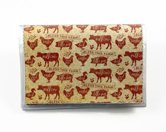 Small Farmhouse Wallet for Women, Vegan Credit Card Holder, Minimalist Women's Wallet, Pretty Small Wallet