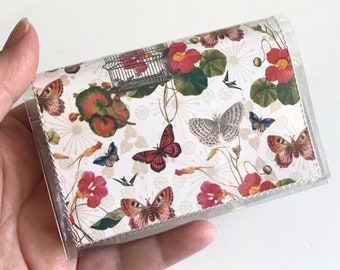 Butterfly Card Case - Small Wipeable Vinyl Wallet / Business Card Holder