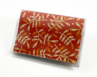 Vegan Paper Credit Card Holder, Wipeable Vinyl Wallet for Women (4" x 3")