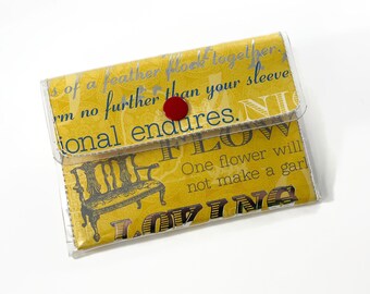Small Yellow Wallet / Fun Gift Card Holder / Business Card Case