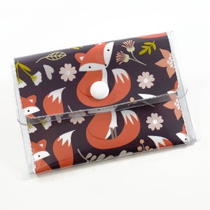 Cartera Fox, Cartera de tarjeta de regalo de Navidad, Titular de la tarjeta de crédito de las mujeres, Estuche de tarjeta de visita, Cartera de mujer minimalista, Cartera de mujer pequeña
