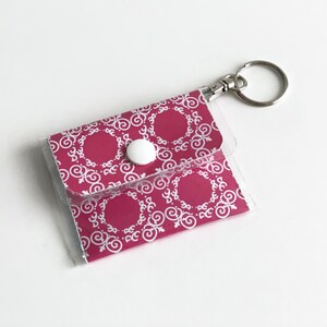 Pink Keychain Wallet / Floral Key Chain for Women / Car Keychain / House Keychain