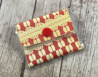 Handmade Vinyl Coin Purse / Mini Wallet / Small Change Purse / Gift for Her