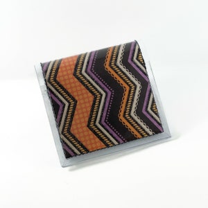 Halloween Chevron Stripe - Tarjetero cuadrado de 2,5"x2,5", minitarjetero vegano, tarjetero de visita