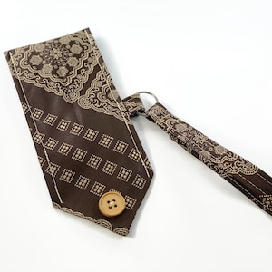 Small Handmade Pouch / Necktie Gadget Bag / Re-purposed Men’s Business Tie / Travel Pouch with Wrist Strap