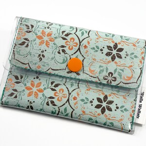 Small Floral Wallet for Women, Vegan Credit Card Holder, Minimalist Women&#39;s Wallet, Cute Small Wallet