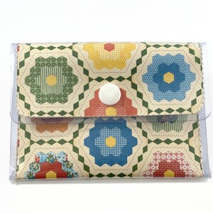 Vintage Quilt - Small Business Card Case, Credit Card Holder, Minimalist Women&#39;s Wallet, Cute Small Wallet