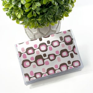 Retro Design Small Snap Wallet - Chic Card Case, Pretty Vinyl Wallet, Bridesmaid Gift