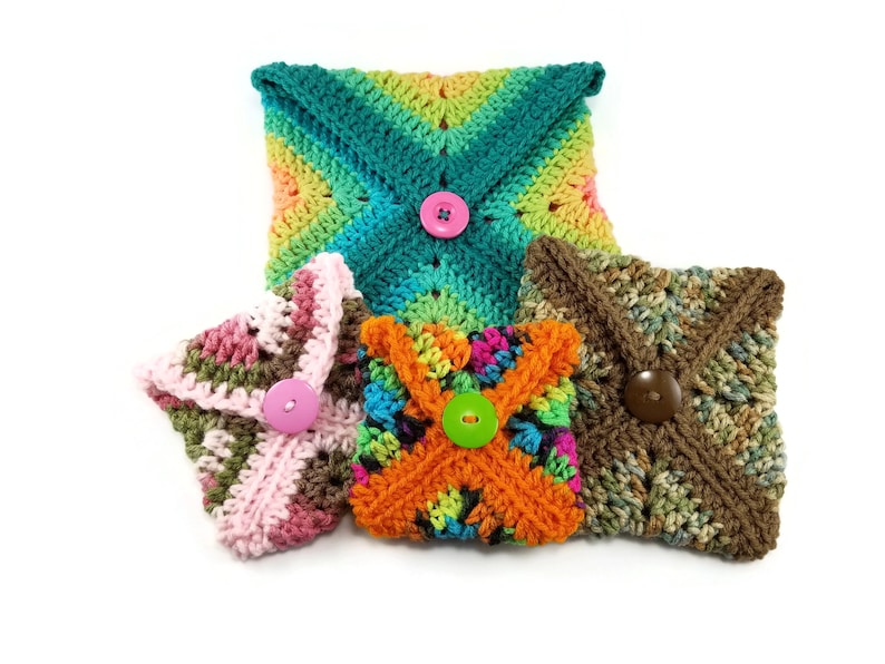 Small Crochet Purse Coin Change Purse Green Crochet Pouch Bag