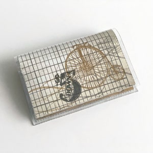 Bicicleta vintage nostálgica - Cartera para mujer, titular de la tarjeta de crédito, cartera de mujer minimalista, cartera vegana pequeña