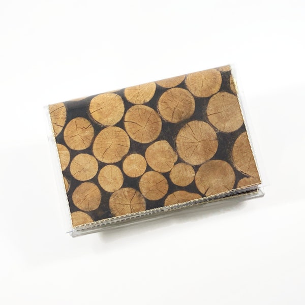 East Urban Wood Log Wallet for Woman, Credit Card Holder, Minimalist Women's Wallet, Portemonnaie Damen Vegan