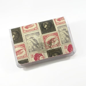 Portafoglio da viaggio vintage francobollo - Porta biglietti da visita, Portafoglio elegante per donna, Porta carte di credito piccolo, Portafoglio da donna minimalista