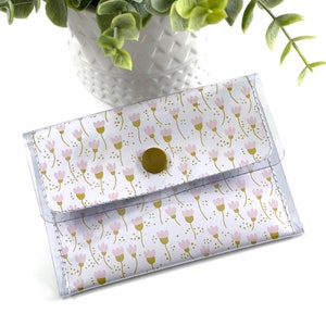 Small Floral Wallet for Women, Credit Card Holder, Minimalist Women&#39;s Wallet, Cute Small Wallet