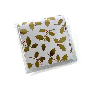 Golden Holly Berry - Tarjetero cuadrado, tarjetero mini, tarjetero de visita