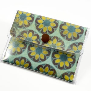 Small Floral Wallet for Women, Vegan Credit Card Holder, Minimalist Women&#39;s Wallet, Cute Small Wallet