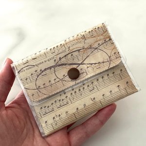 Partituras - Cartera de mujer, Tarjetero, Cartera de mujer minimalista, Cartera pequeña linda