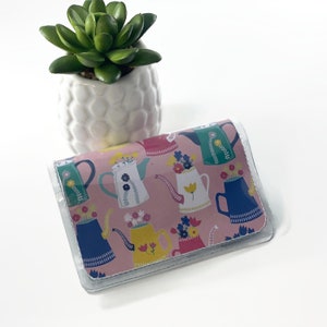 Cute Teapots - Card Case for Women, Small Vegan Card Case, Credit Card Holder, Minimalist Women&#39;s Wallet