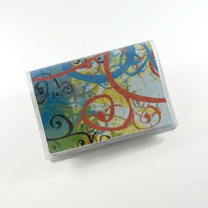 Cartera abstracta brillante - Cartera vegana para mujer, titular de la tarjeta de crédito, cartera de mujer minimalista, cartera pequeña linda