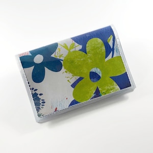 Cartera floral brillante - Cartera vegana para mujer, titular de la tarjeta de crédito, cartera de mujer minimalista, cartera pequeña linda