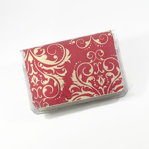Estuche para tarjetas de visita rosa salmón: billetera elegante para mujer, tarjetero pequeño, billetera minimalista para mujer