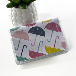 Umbrellas - Card Case for Women, Small Vegan Card Case, Credit Card Holder, Minimalist Women&#39;s Wallet