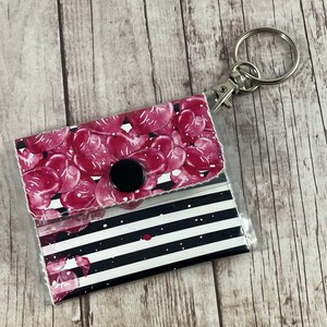 Pink Heart Mini Keychain Wallet / Key Chain for Women / Car Keychain / House Keychain