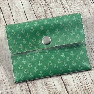 Small Green Wallet, small women&#39;s wallet, business card case, credit card holder, gift card holder