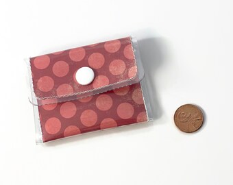 Red Polka Dot Coin Purse / Mini Wallet / Small Change Purse / Gift for Her