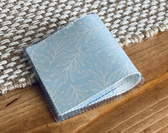 Baby Blue Foliage Botanical - Vierkante kaarthouder, Mini Card Case, Business Card Case