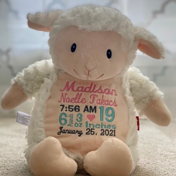 New baby gift, Newborn gift, Personalized newborn gift, Personalized new baby gift, Personalized lamb cubbie,  Personalized baby gift