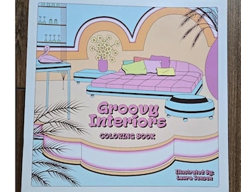 MCM Groovy Interiors Home Decor Adult Coloring Book