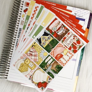 Strawberry Patch - Vertical Weekly Planner Sticker Kit