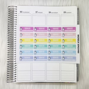 Pastel Hydrate Water Tracker Planner Stickers - Stanley Cup - Functional Stickers