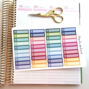 40 Multicolor Birthday Present Icon Label Planner Stickers! Perfect for your Erin Condren Life Planner, Inkwell, Happy Planner, ETC.