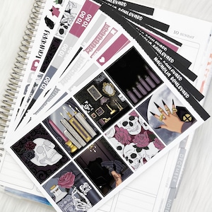 Goth - Vertical Weekly Planner Sticker Kit