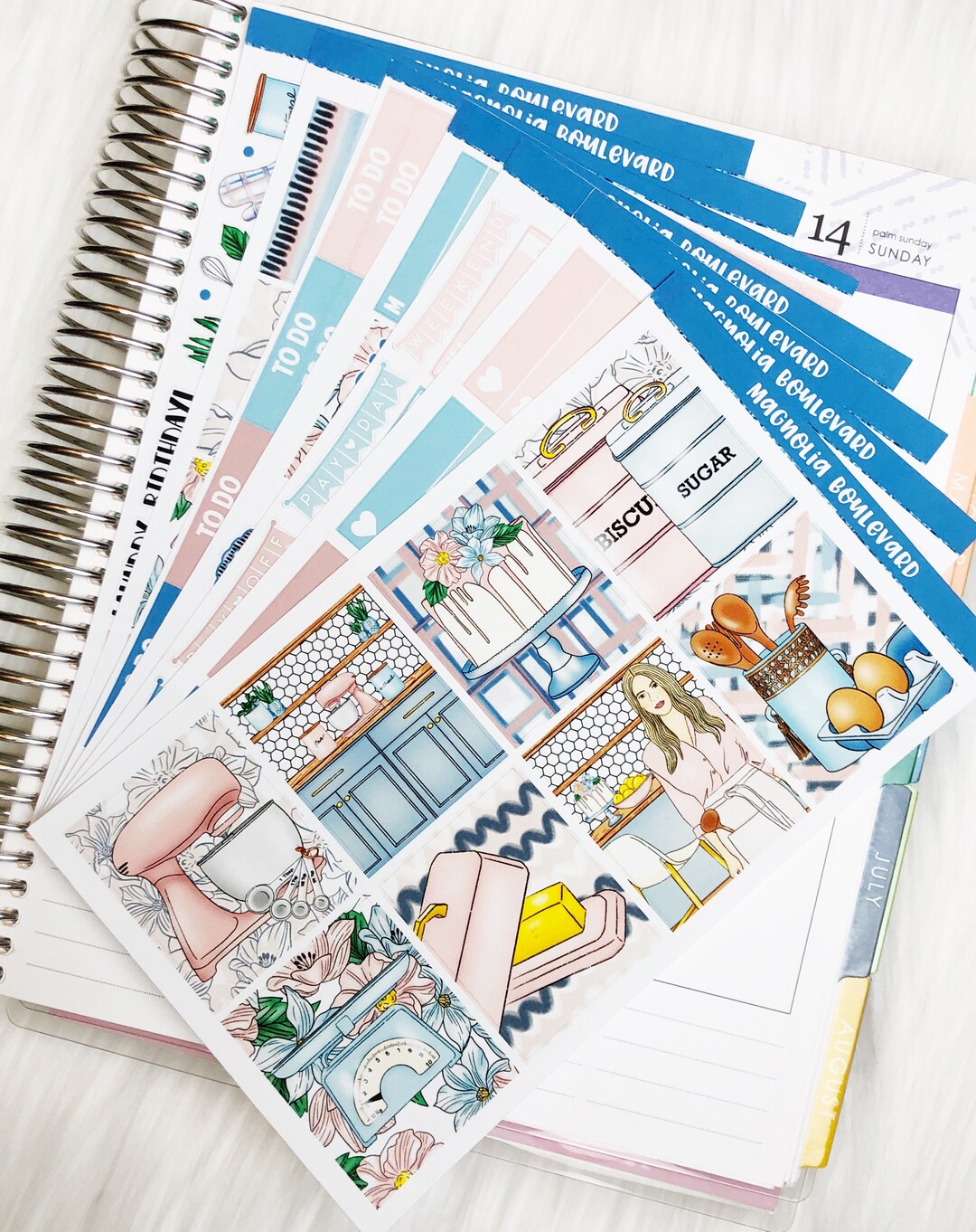 Baking - Vertical Weekly Planner Sticker Kit - Etsy