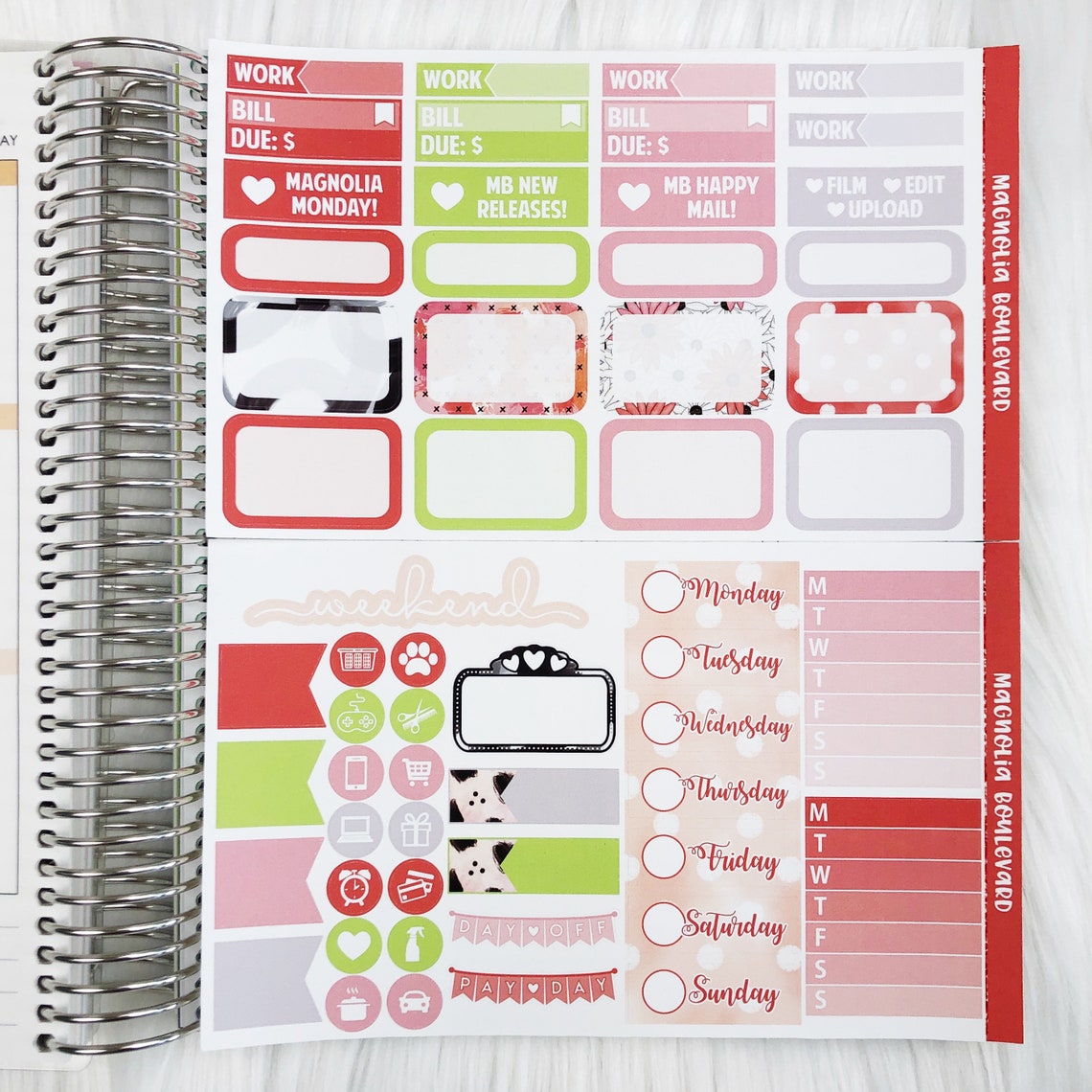Basic - Vertical Weekly Planner Sticker Kit - Etsy