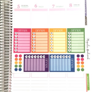 Bold Dinner Stackable Sidebar Checklist Planner Stickers! Perfect for your Erin Condren Life Planner!