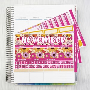 November Monthly Kit - EC Monthly Planner Sticker Kit - 7x9 Life Planner Stickers