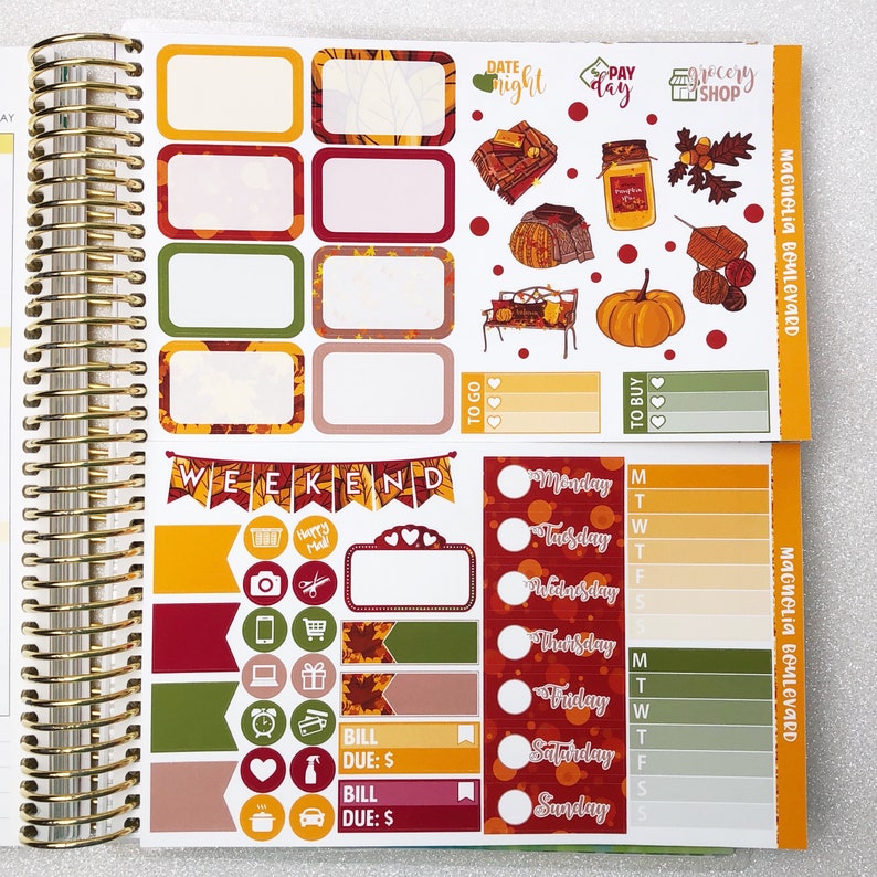 I Love Fall Weekly Planner Sticker Kit Perfect for your Erin Condren Life Planner image 3