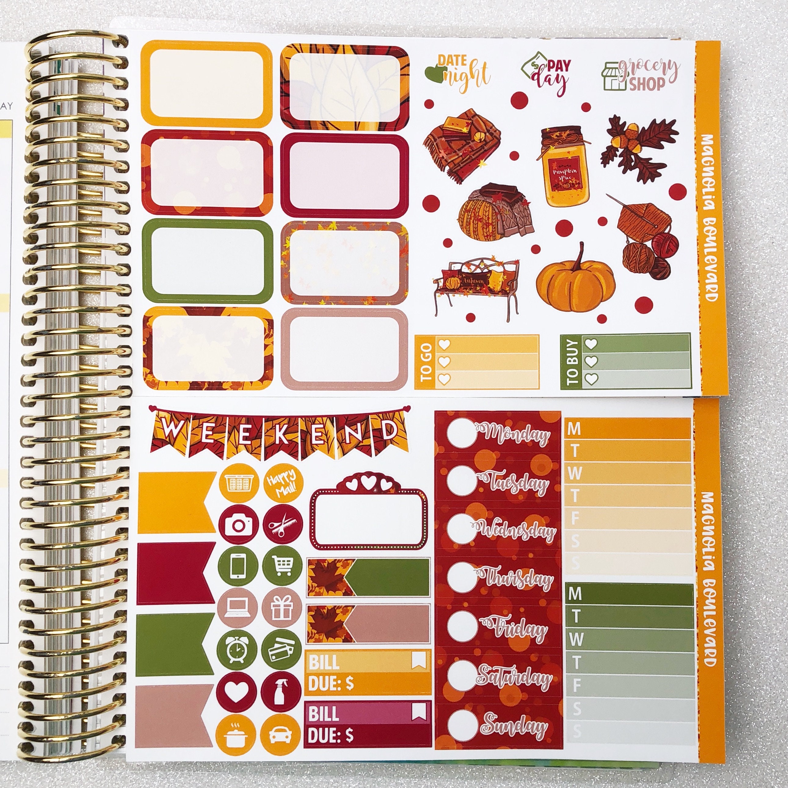 I Love Fall Weekly Planner Sticker Kit! Perfect for Your Erin Condren ...