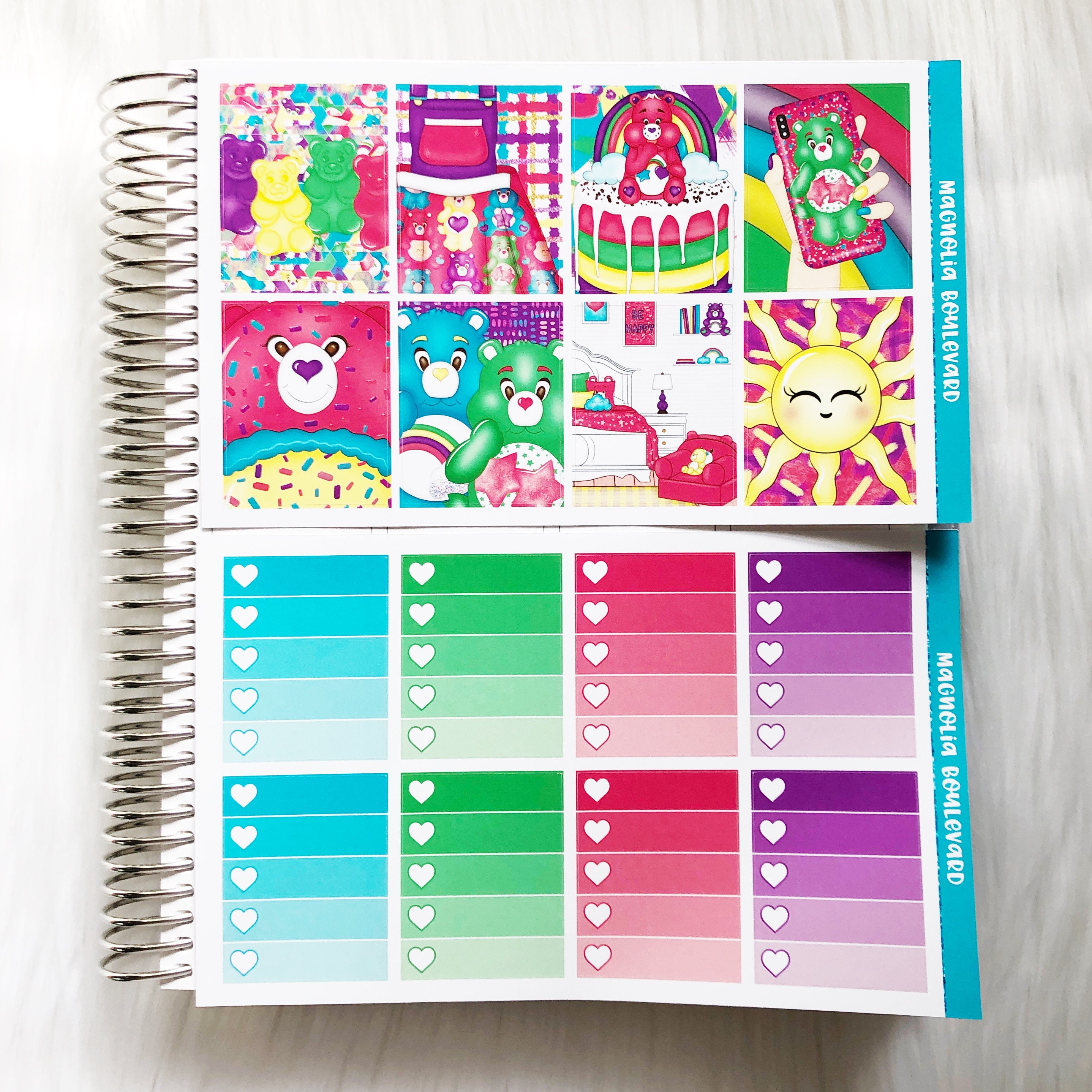 Rainbow Bears - Vertical Weekly Planner Sticker Kit - Etsy