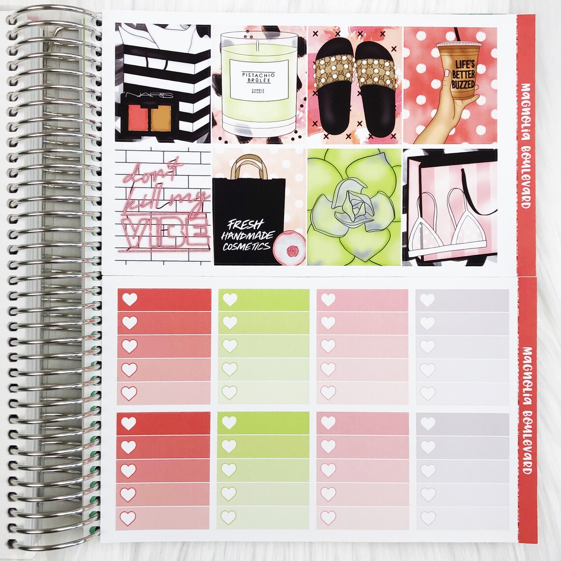 Basic - Vertical Weekly Planner Sticker Kit - Etsy