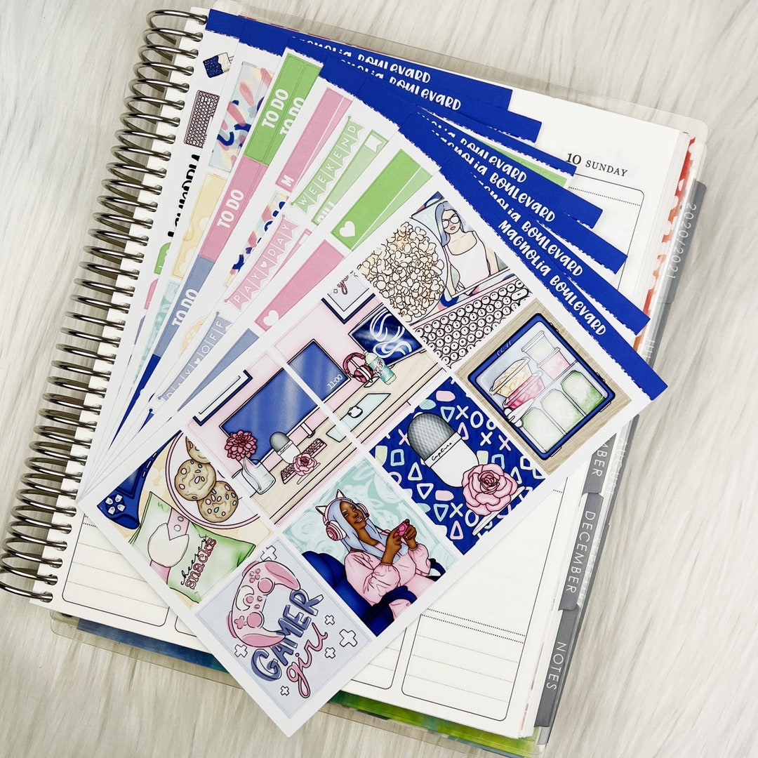 Gamer Chic Vertical Weekly Planner Sticker Kit - Etsy