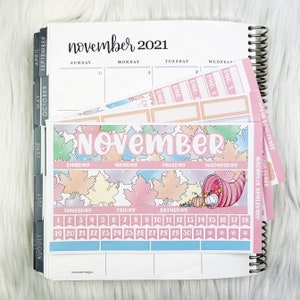 November Monthly Kit - EC Monthly Planner Sticker Kit - 7x9 Life Planner Stickers