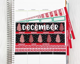 December Monthly Kit - EC Monthly Planner Sticker Kit - 7x9 Life Planner Stickers