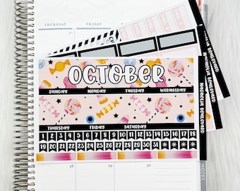 October Monthly Kit - EC Monthly Planner Sticker Kit - 7x9 Life Planner Stickers