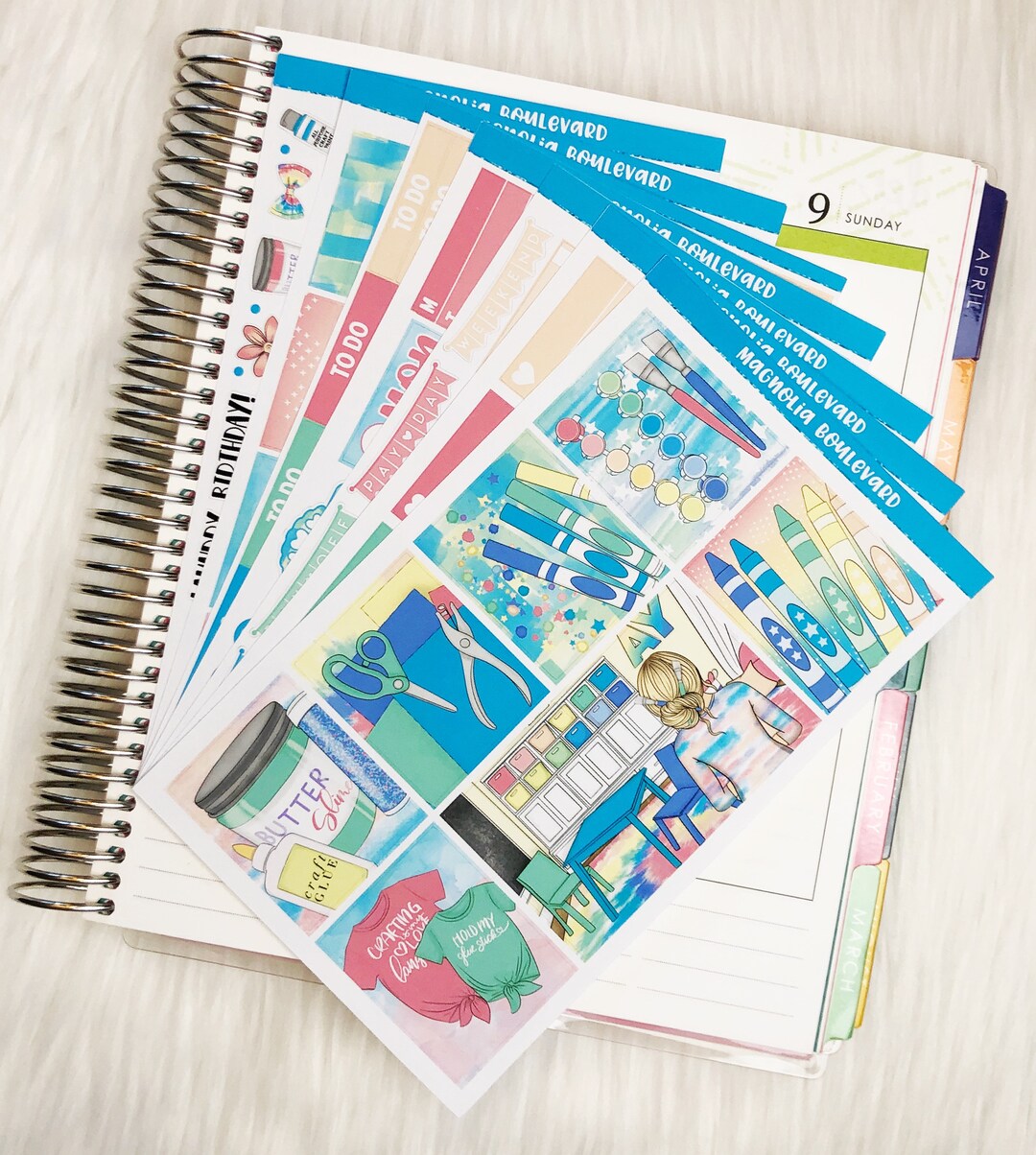 Crafty - Vertical Weekly Planner Sticker Kit - Etsy