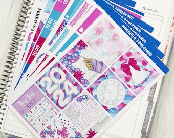 2024 New Year - Vertical Weekly Planner Sticker Kit